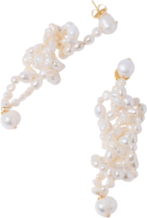 White Lotus Earrings PEARL OCTOPUSS.Y BÉBÉ Concept 