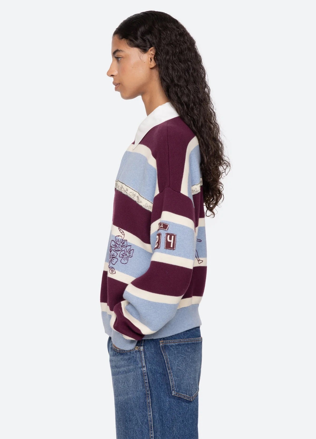 Hester solid cotton &amp; cashmere rugby sweater