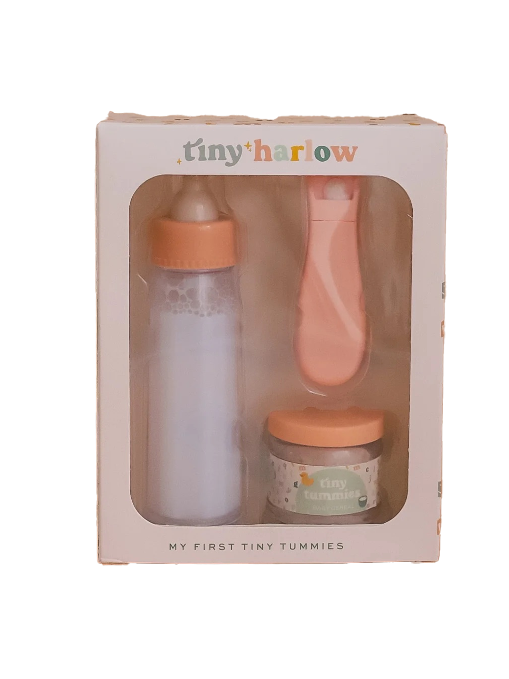 Zestaw Tiny Tummies Magiczna butelka i słoiczek dla lalek Tiny Harlow BÉBÉ Concept 