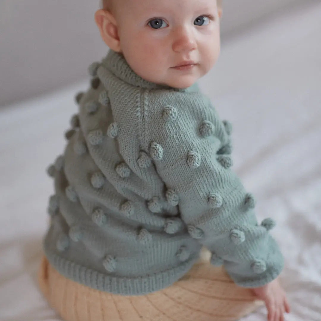 sweterek popcorn z wełny merino Mille Family BÉBÉ Concept