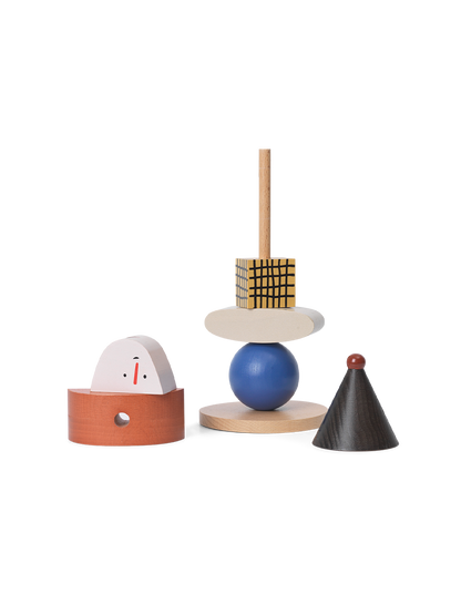 Drewniana układanka Figure stacking blocks Ferm Living BÉBÉ Concept