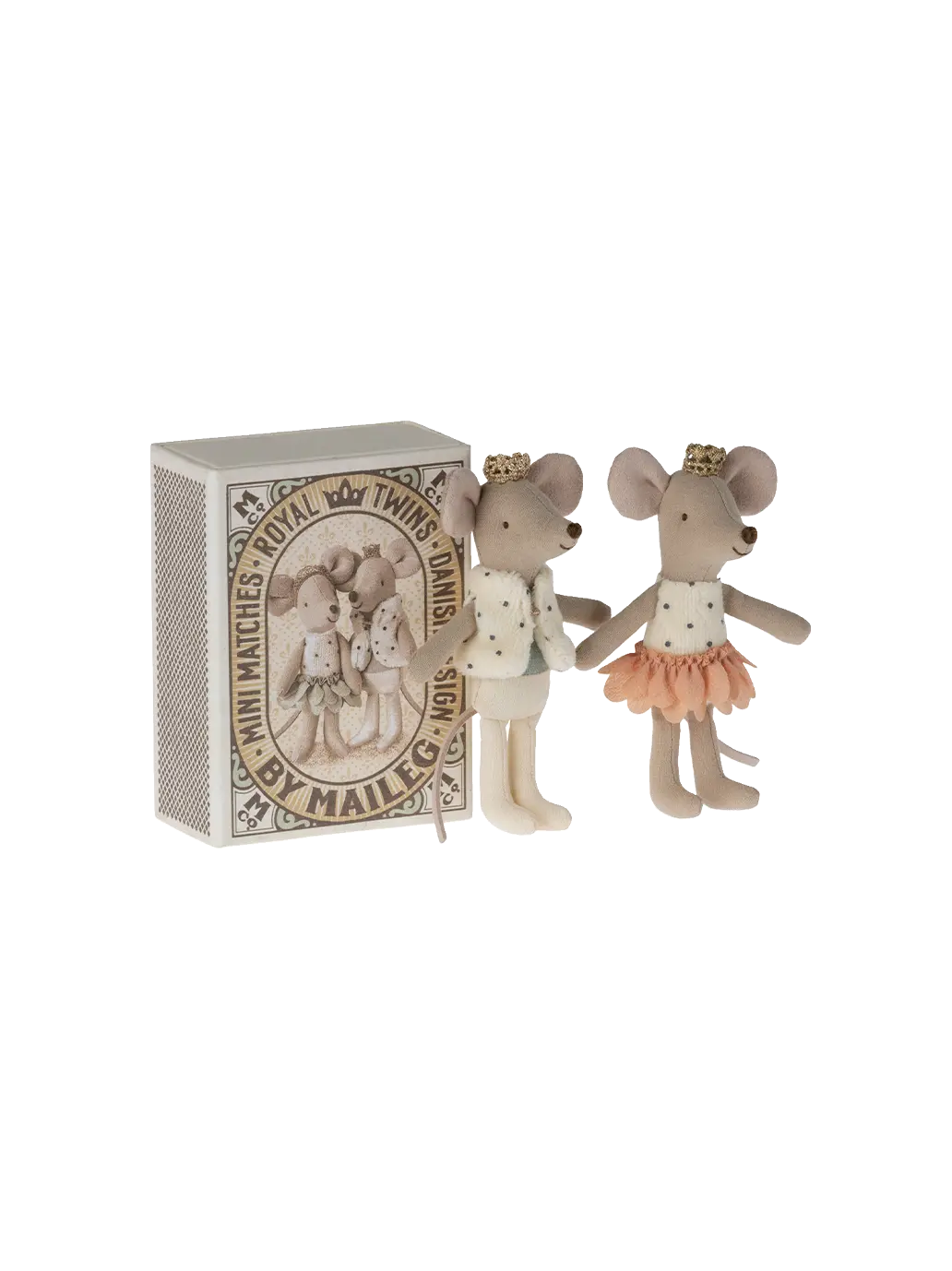 Myszki bliźniaki w pudełku po zapałkach Royal Twins Maileg BÉBÉ Concept 