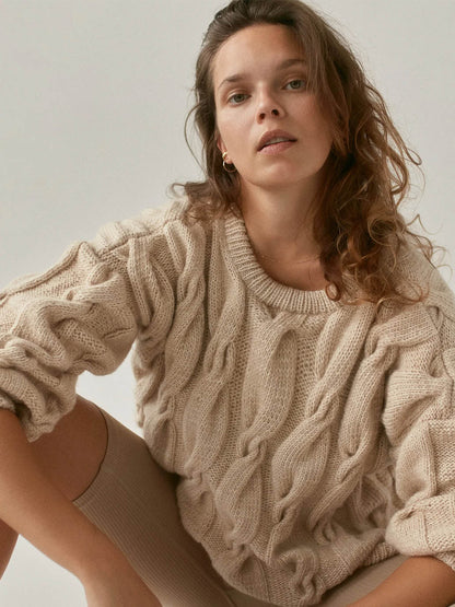 Sweter damski z wełny merino Swirl Mille Family BÉBÉ Concept