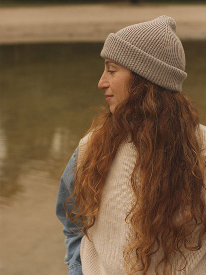 Czapka beanie z wełny merino Fonzie Adult Hvid BÉBÉ Concept 