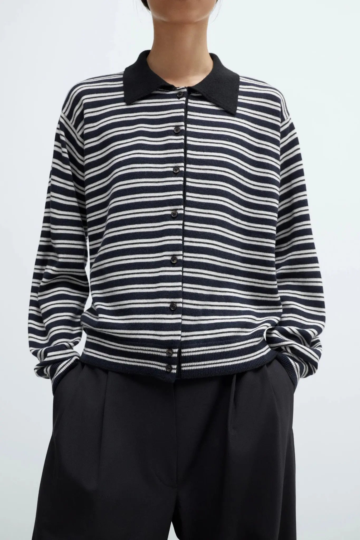 Merino Wool Striped Polo Cardigan Cordera BÉBÉ Concept 