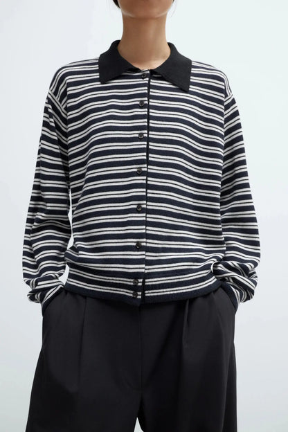 Merino Wool Striped Polo Cardigan Cordera BÉBÉ Concept 