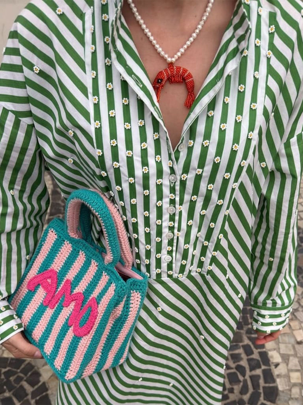 Naszyjnik Prawn &amp; pearls necklace Amori Mori BÉBÉ Concept 