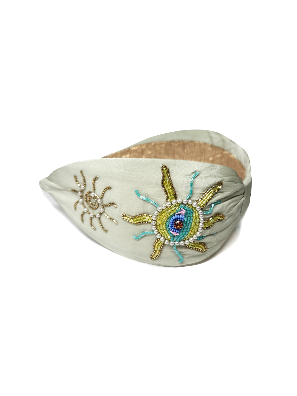 Ręcznie zdobiona opaska MINT SUN