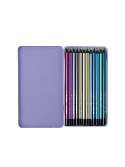 Zestaw 12 kredek w blaszanym pudełku Moulin Roty BÉBÉ Concept 