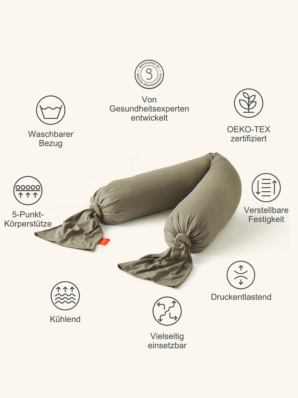 Poduszka ciążowa Pregnancy Pillow DUSTY OLIVE