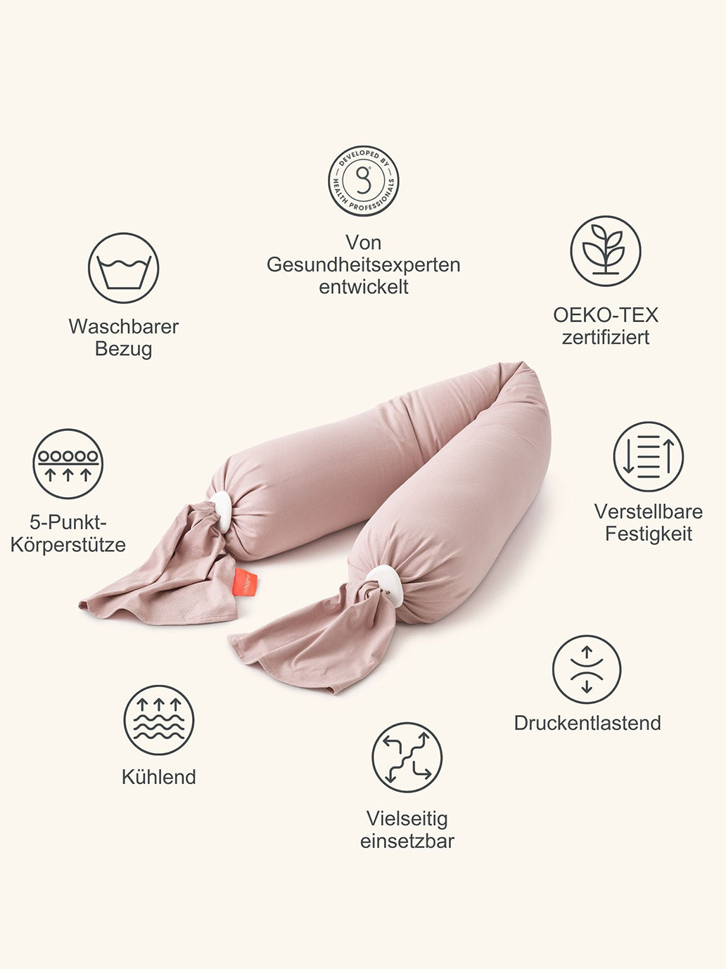 Poduszka ciążowa Pregnancy Pillow DUSTY PINK