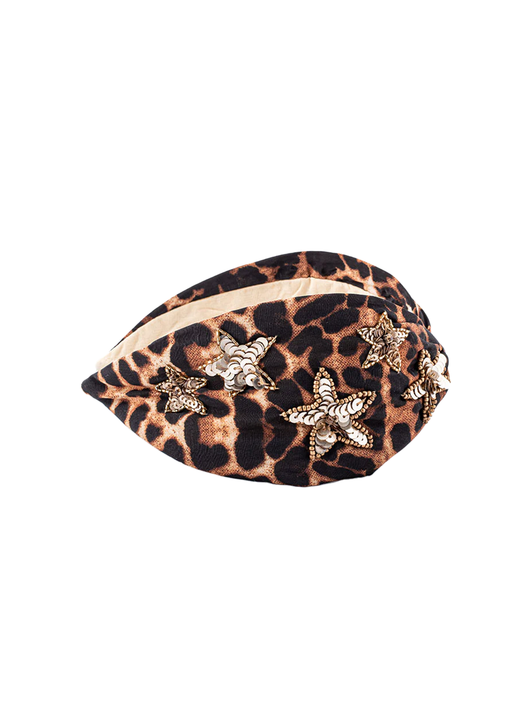 Ręcznie zdobiona opaska STAR LEOPARD