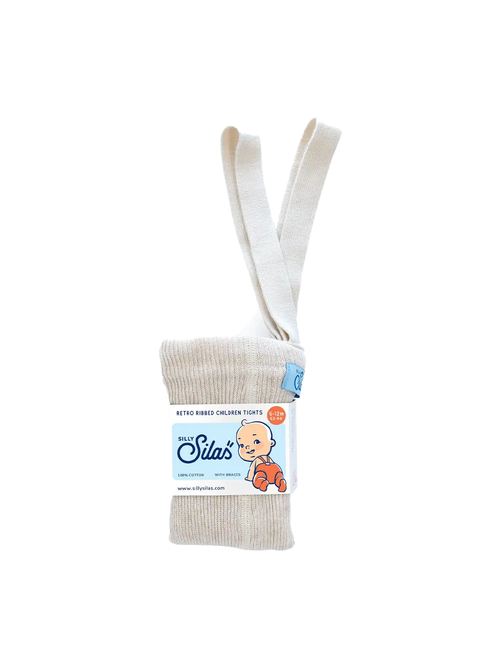 rajstopy z organicznej bawełny z szelkami w stylu vintage Silly Silas BÉBÉ Concept