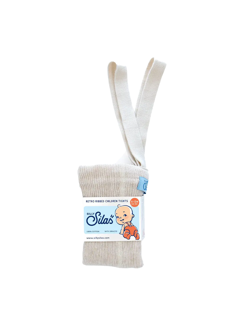 rajstopy z organicznej bawełny z szelkami w stylu vintage Silly Silas BÉBÉ Concept