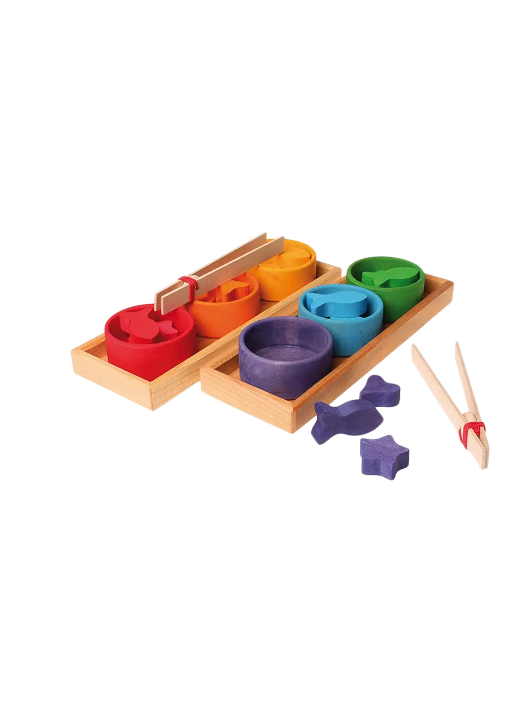 Drewniane miseczki do sortowania Grimm's BÉBÉ Concept