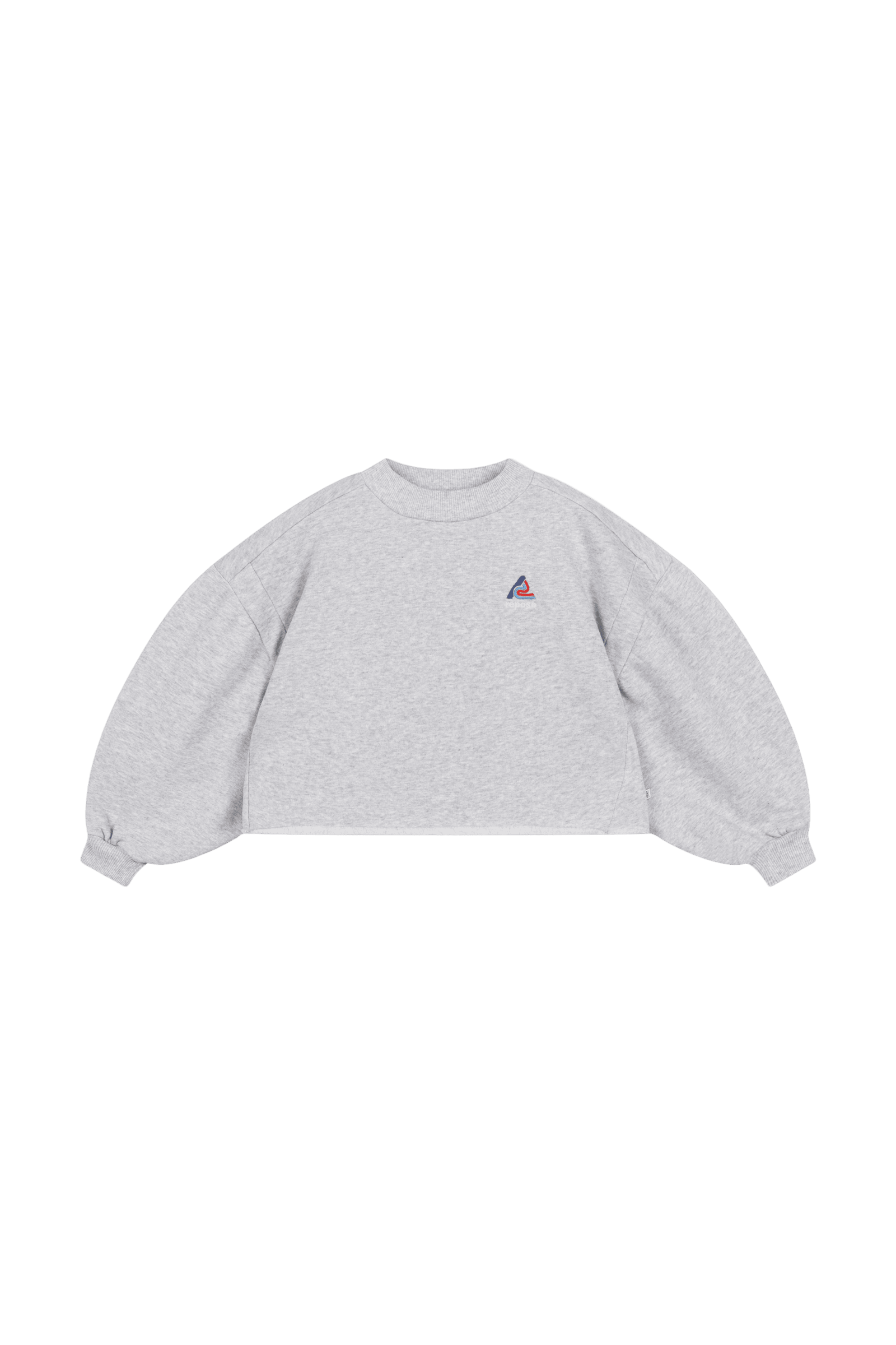 Bluza Crop Heart Sweater LIGHT MIXED GREY