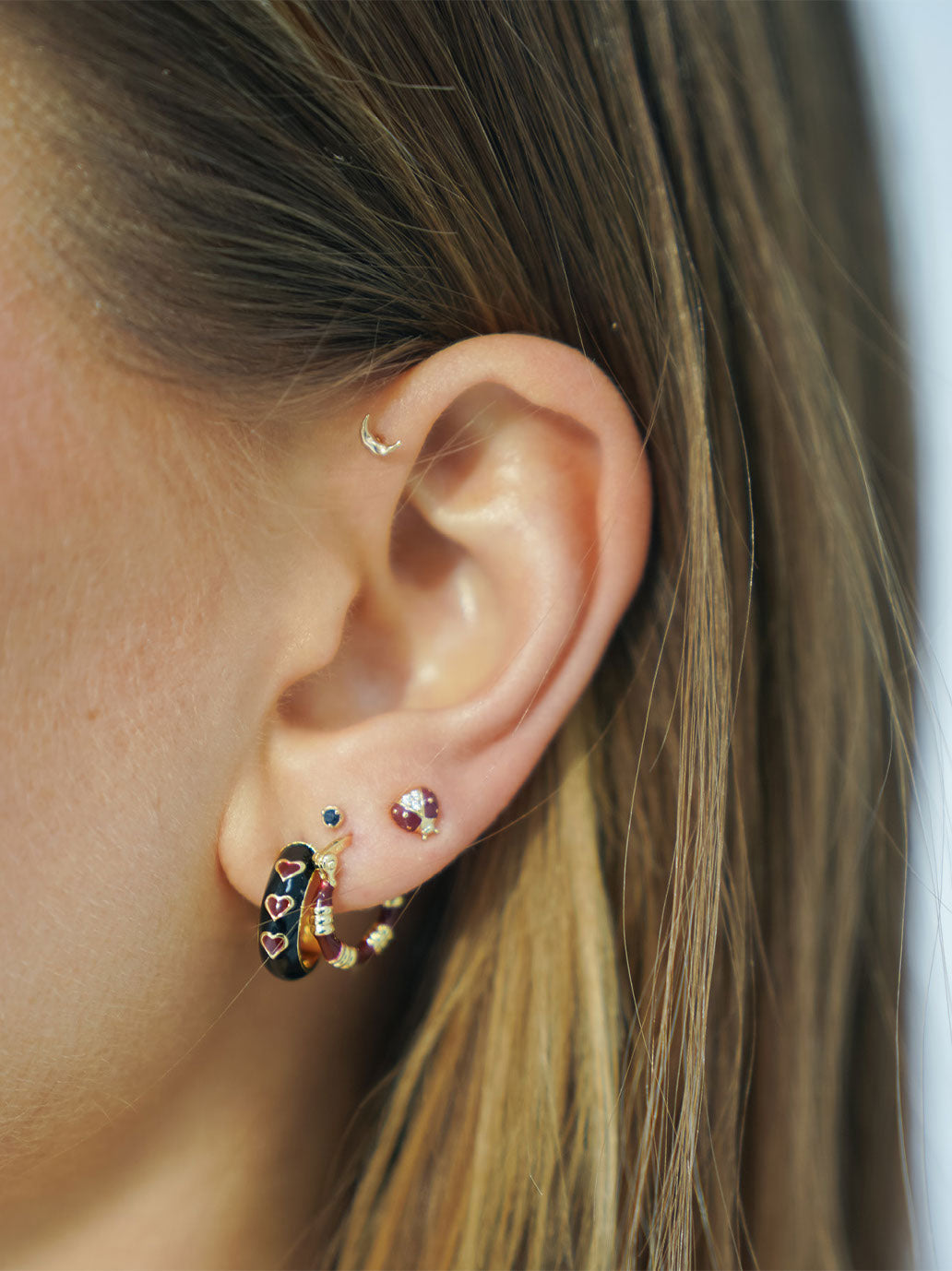 Kolczyk Single Lady Bug Stud GOLD PLATED