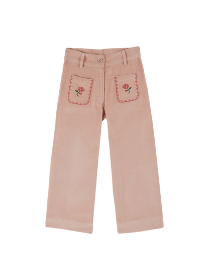 Spodnie Embroidered velvet pants PEONY