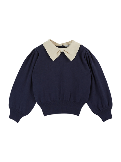 Pierrot-Kragen-Pullover MARINE