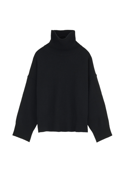 Silene Merino T-Neck BLACK