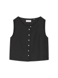Vetiver Linen Top BLACK