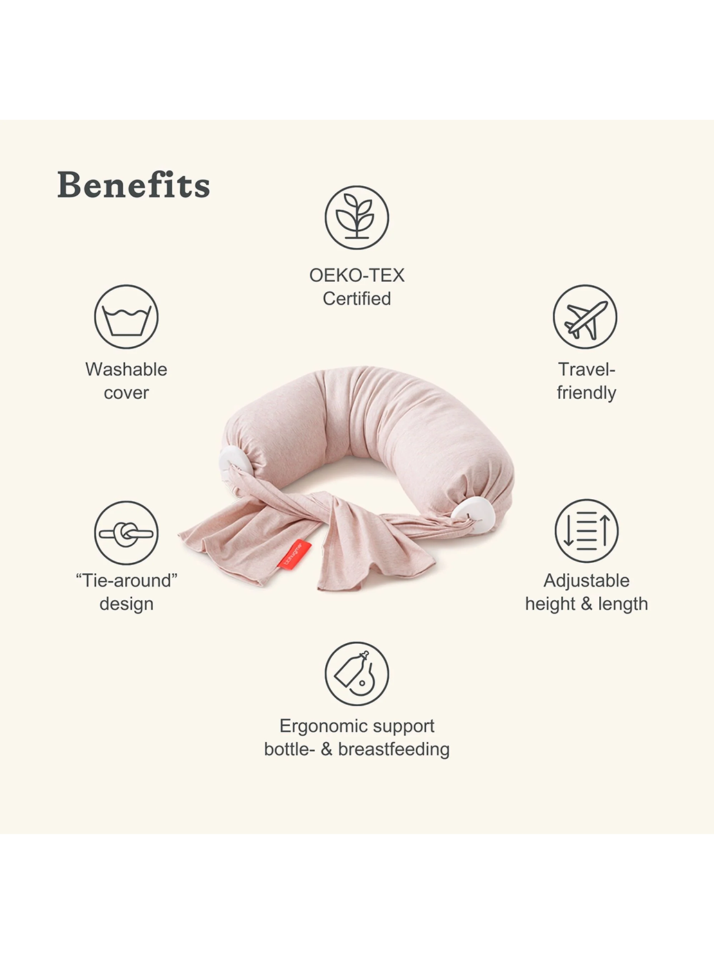 Poduszka do karmienia Nursing Pillow PINK MELANGE