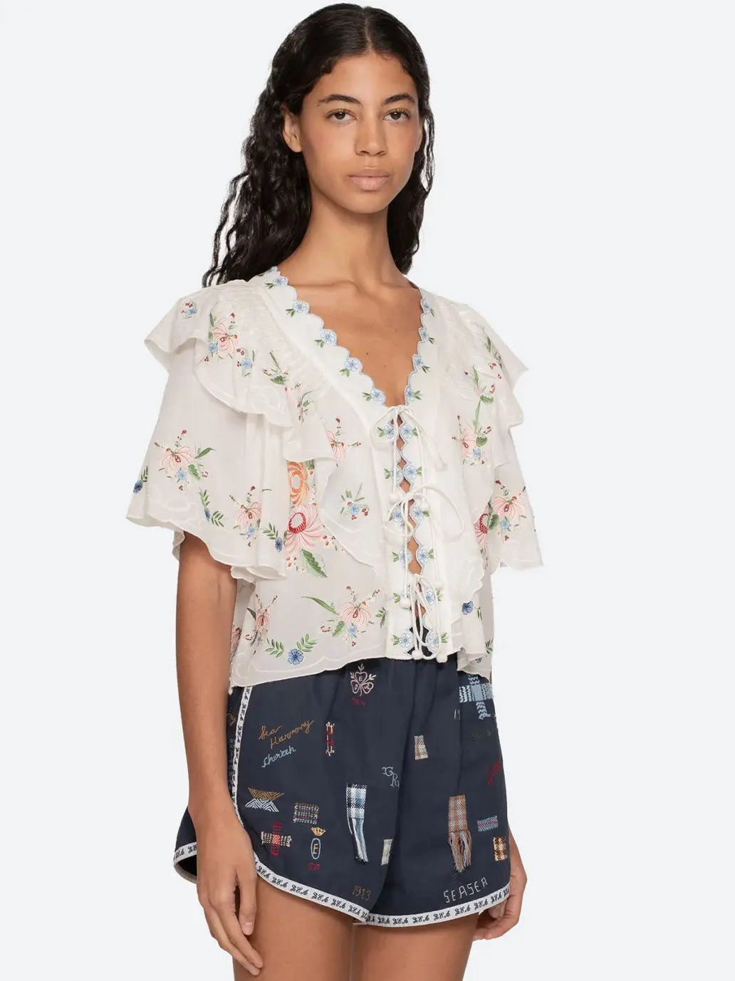 Serafina Embroidery Top CREAM