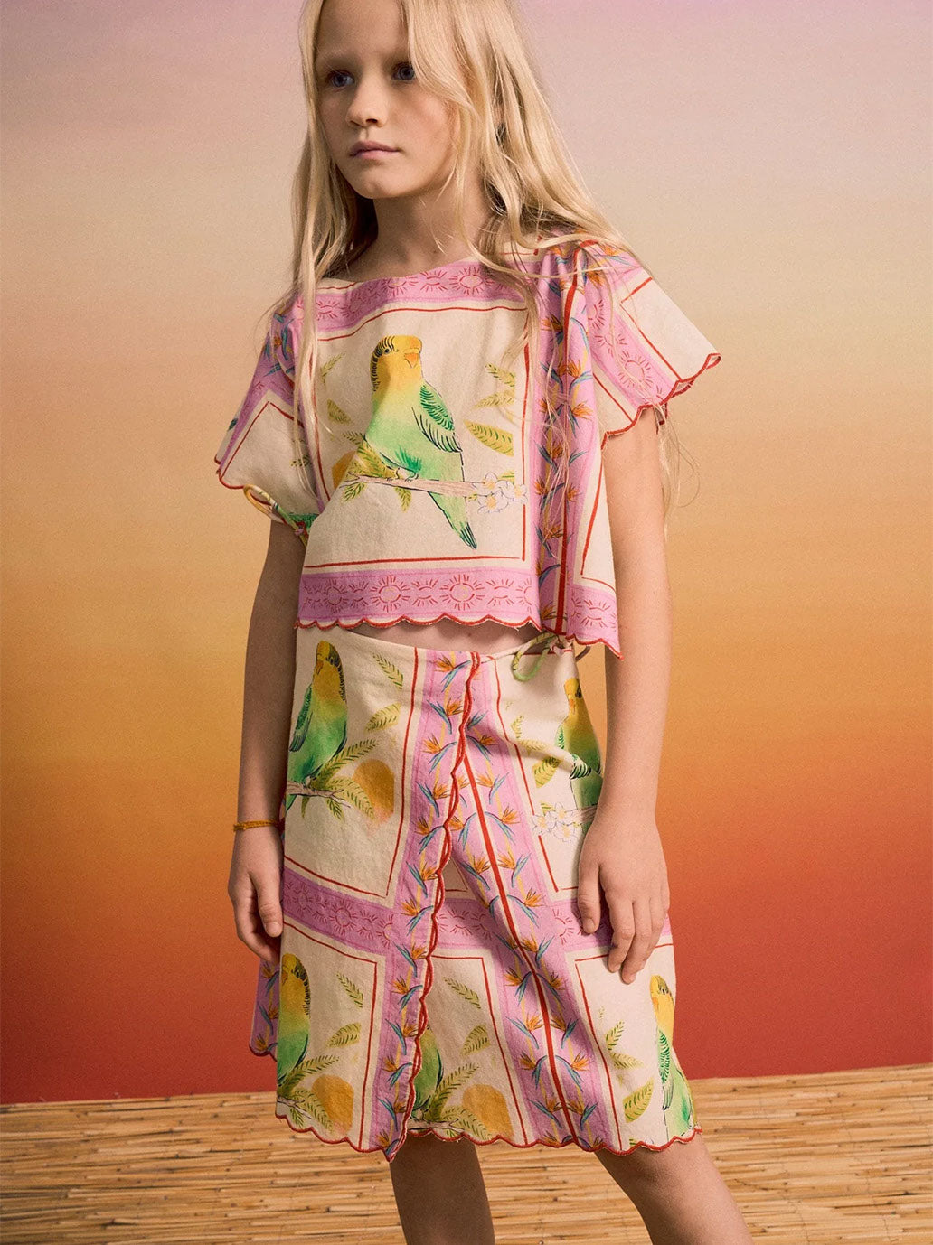 Birds Patchwork Skirt