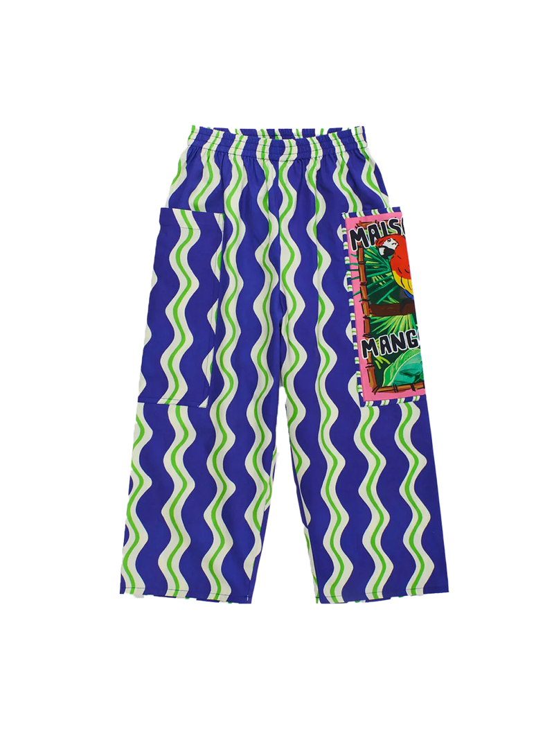 Loros Wavy Pants Navy Blue