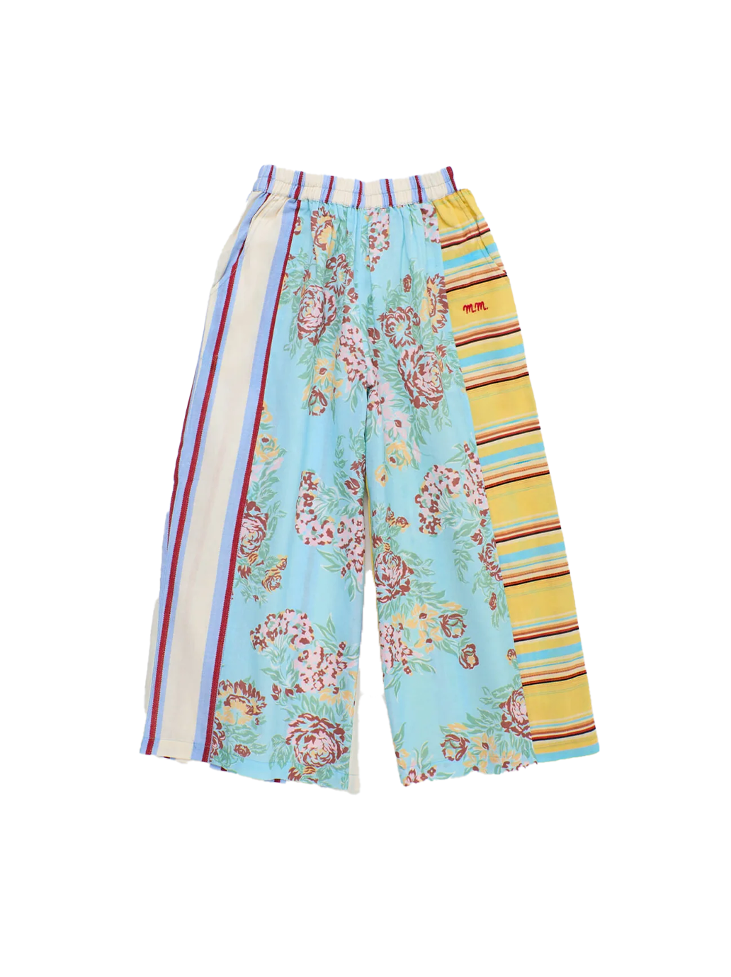 Vintage Flowers Patchwork Pants Mint