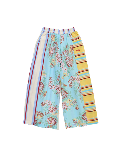 Vintage Flowers Patchwork Pants Mint