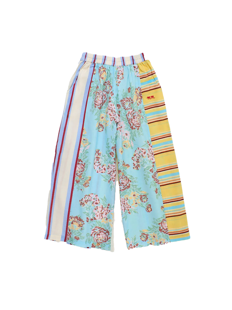 Vintage Flowers Patchwork Pants Mint