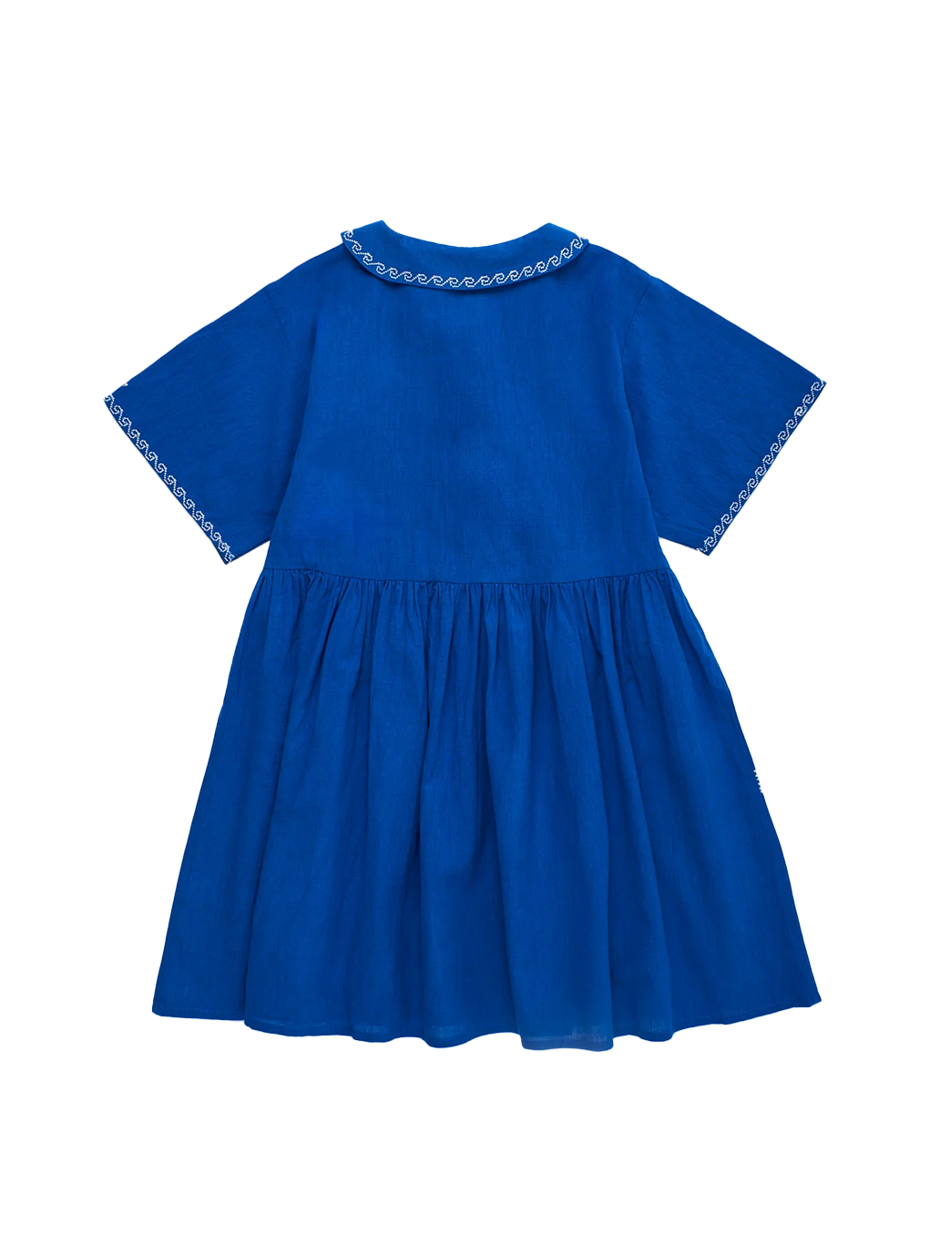 Barcos Embroidered Dress Blue