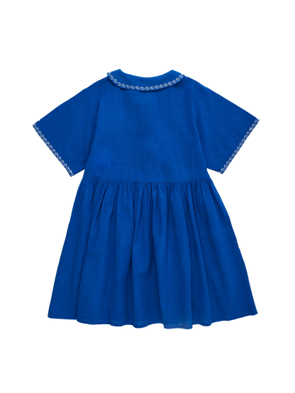 Barcos Embroidered Dress Blue