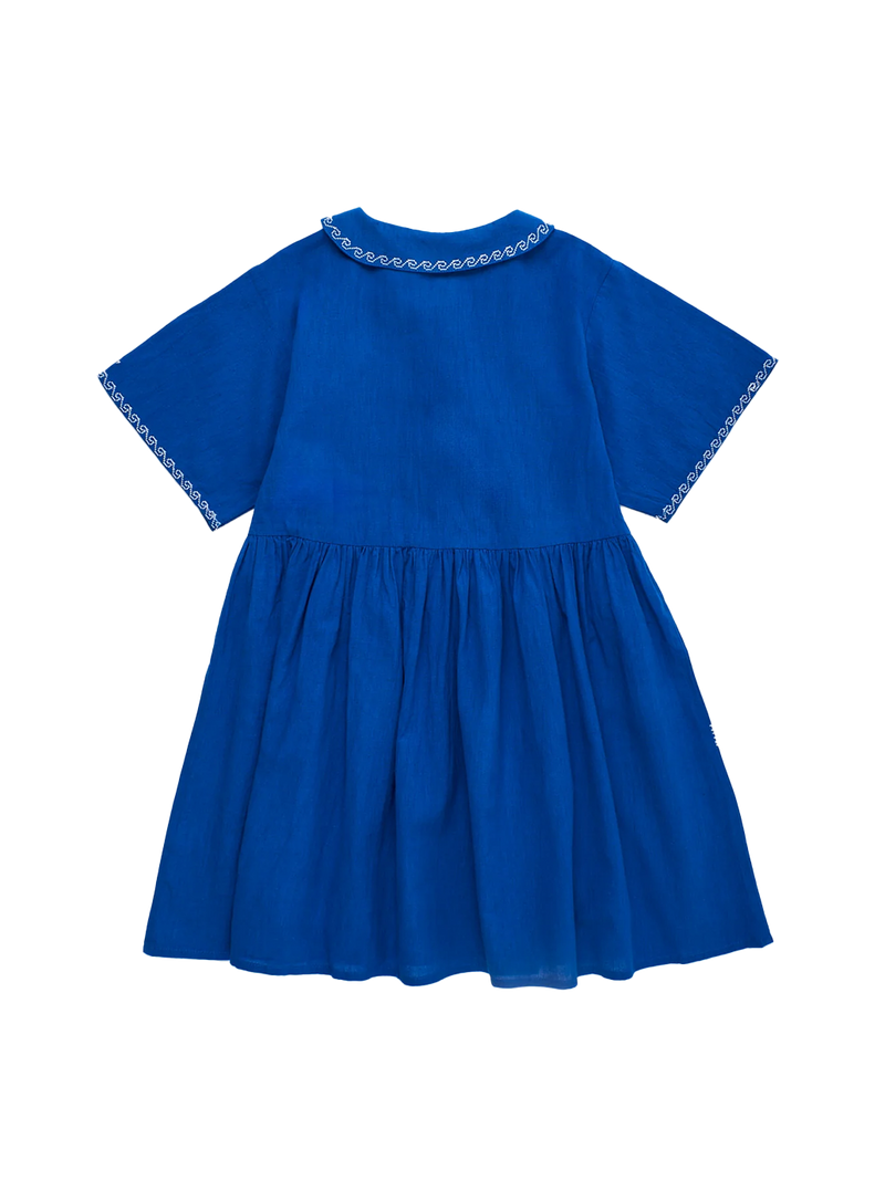Barcos Embroidered Dress Blue