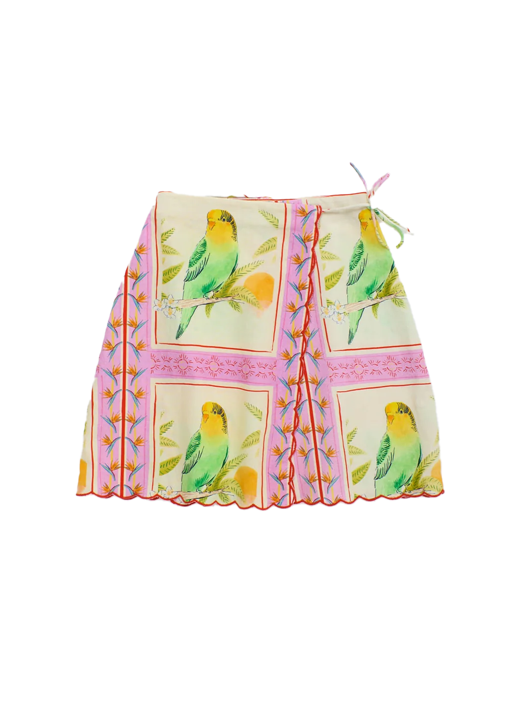 Birds Patchwork Skirt PARROT