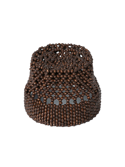 Wooden Beads Bucket BROWN