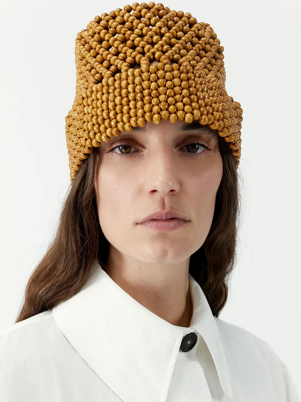 Wooden Beads Bucket OCHRE