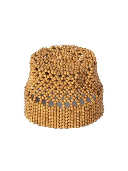 Wooden Beads Bucket OCHRE