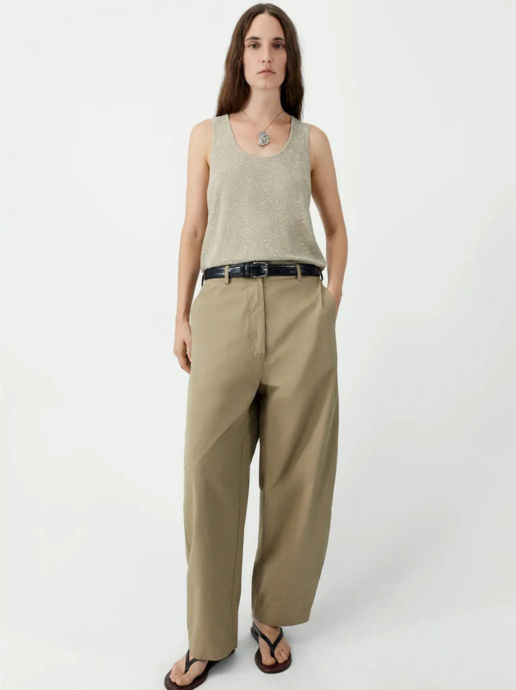 Linen & Cotton Flecked Tank Top Cordera BEBE Concept 
