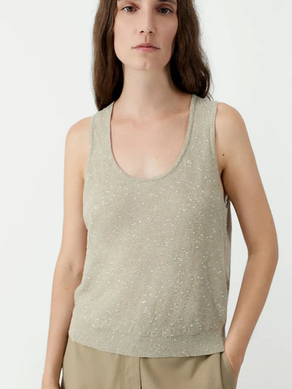 Linen &amp; Cotton Flecked Tank Top Cordera BEBE Concept 