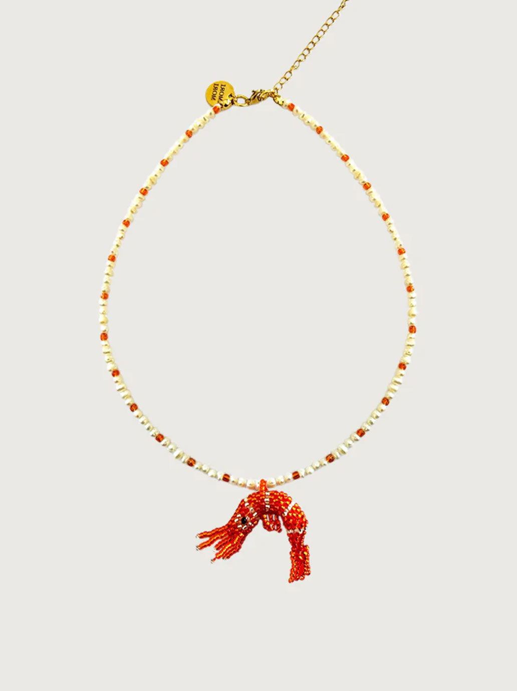 Collier bébé crevette et perles BLUE