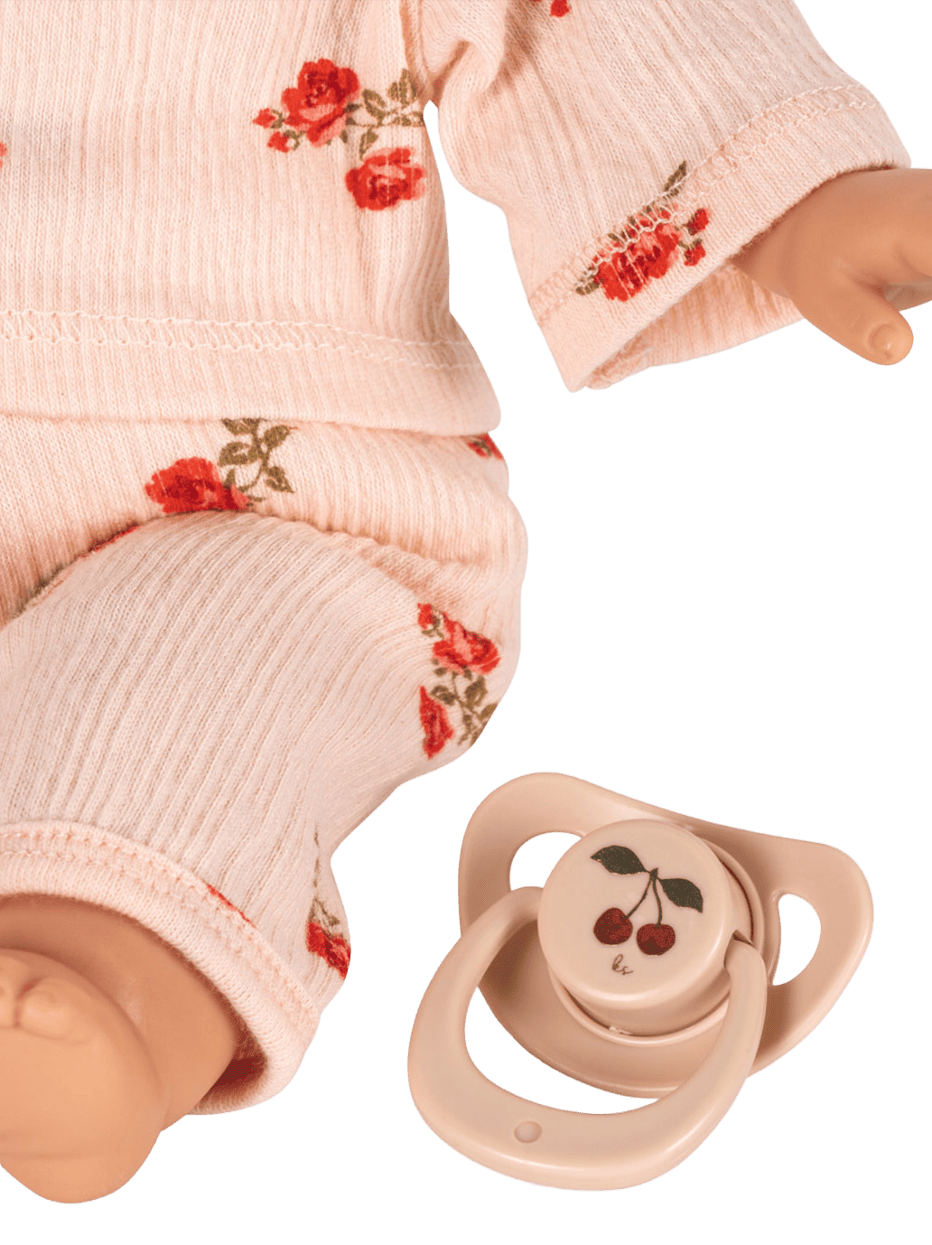 Lalka z miękkim brzuszkiem, ubrankiem i smoczkiem Konges Slojd BÉBÉ Concept 