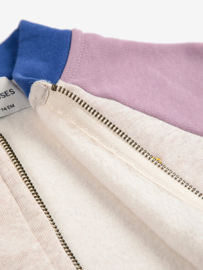 Tic Tac Toe color block zipped sweatshirt Baby Bobo Choses BÉBÉ Concept 