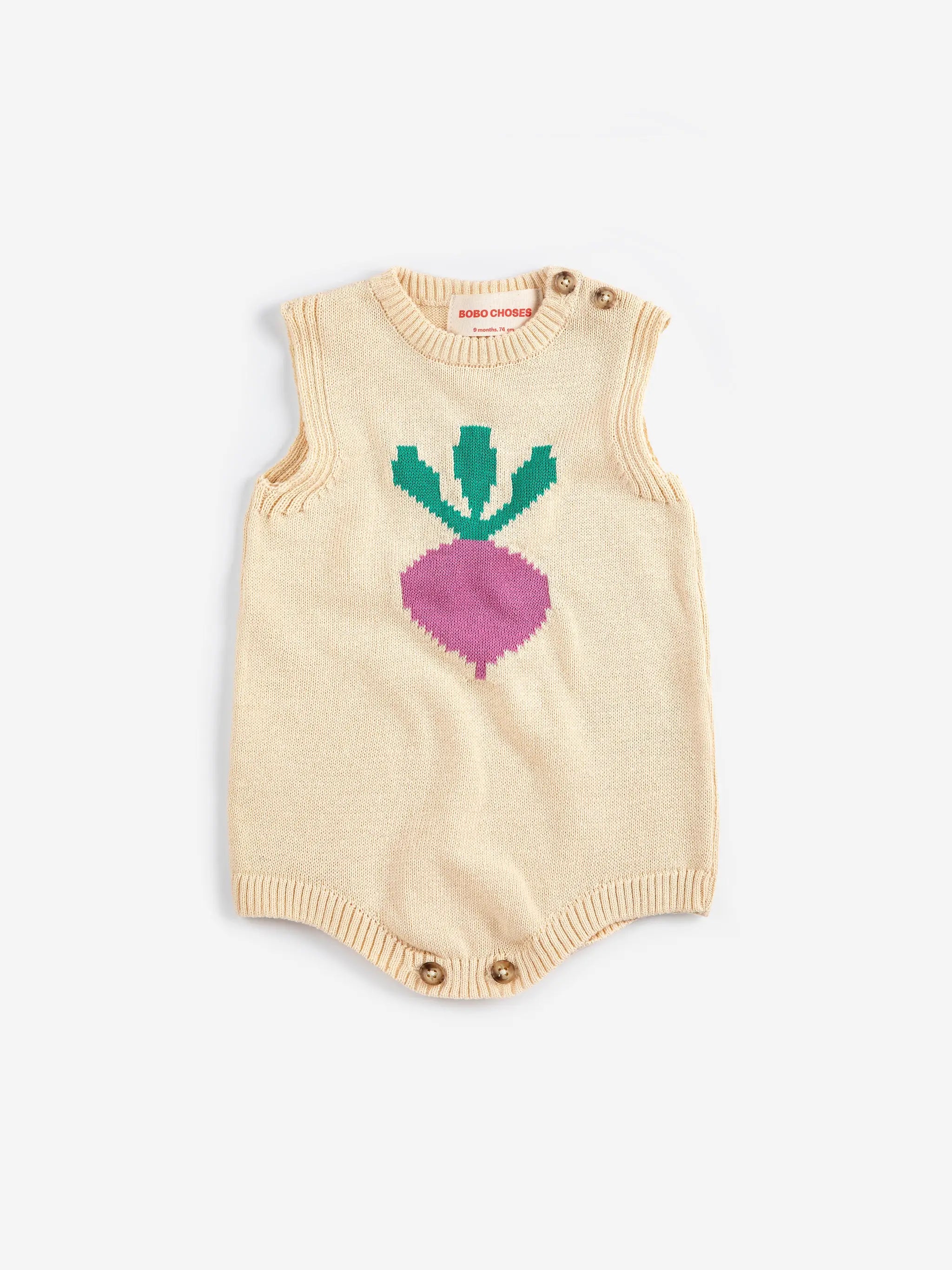 Pixel Sugar Beet knitted romper Bobo Choses BEBE Concept 