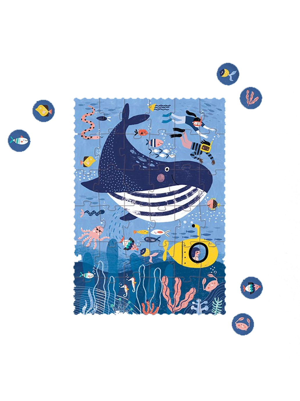 Puzzle kieszonkowe z grą obserwacyjną Ocean Londji BÉBÉ Concept 