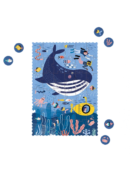 Puzzle kieszonkowe z grą obserwacyjną Ocean Londji BÉBÉ Concept 