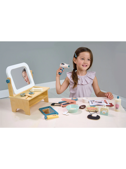 Drewniany salon fryzjerski Tender Leaf Toys BÉBÉ Concept