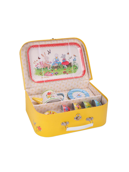 Metalowy zestaw do herbaty w kuferku Moulin Roty BÉBÉ Concept 