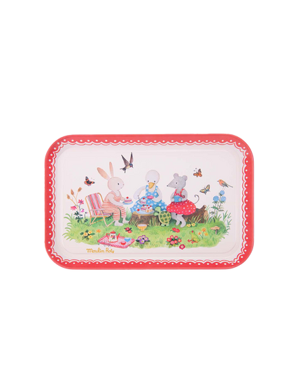 Metalowy zestaw do herbaty w kuferku Moulin Roty BÉBÉ Concept 